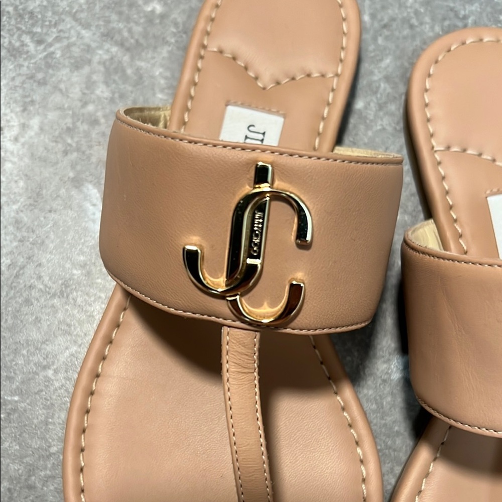 Jimmy Choo Tan Leather Sandals New never worn out 35.5 - Picture 5 of 8
